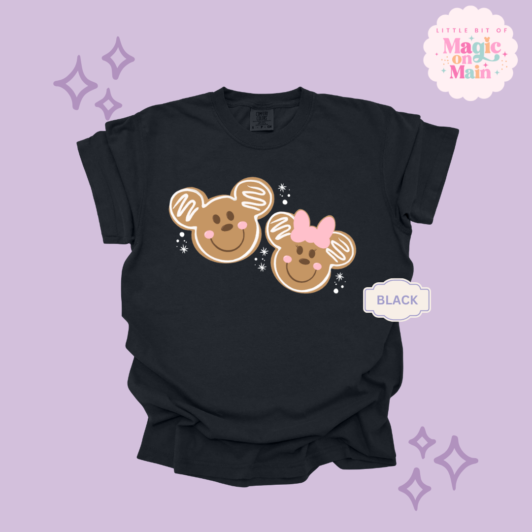 PRINTED GINGERBREAD MICKEY & MINNIE - EXCLUSIVE TO MoM - ADULT T-SHIRT