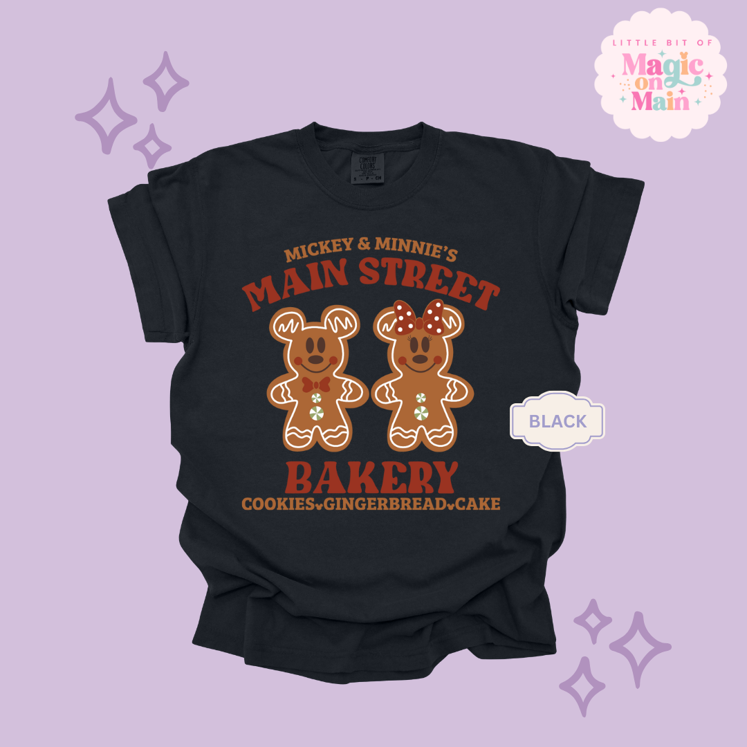 PRINTED MAIN STREET BAKERY RED - ADULT T-SHIRT
