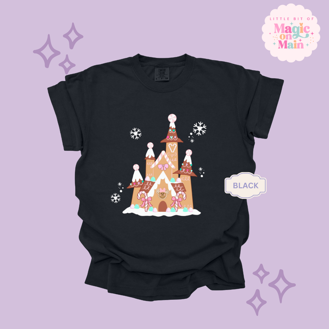 PRINTED GINGERBREAD CASTLE - EXCLUSIVE TO MoM - ADULT T-SHIRT