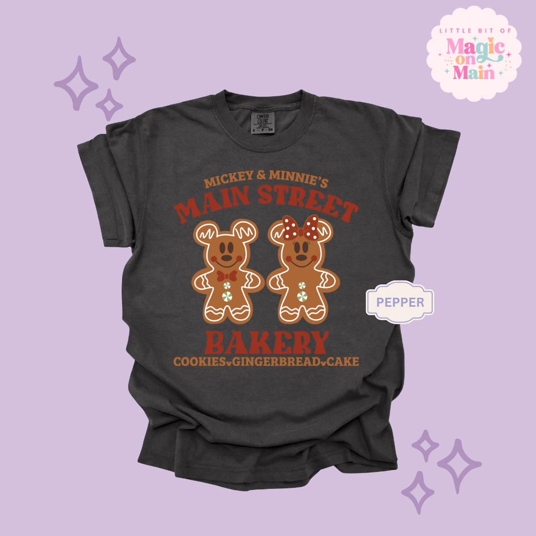 PRINTED MAIN STREET BAKERY RED - ADULT T-SHIRT
