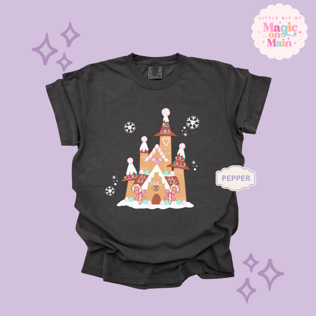 PRINTED GINGERBREAD CASTLE - EXCLUSIVE TO MoM - ADULT T-SHIRT