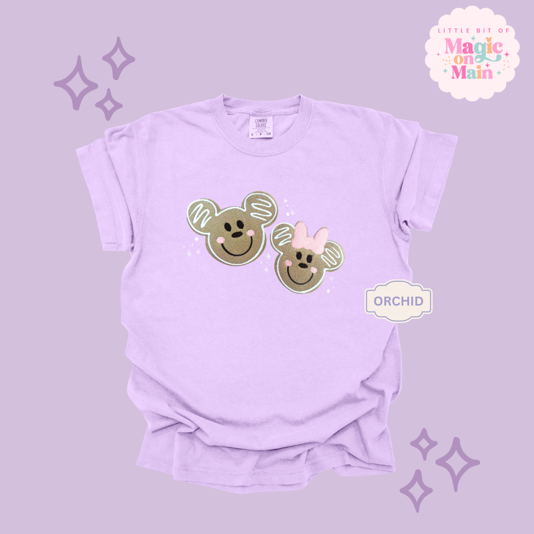 EMBROIDERED GINGERBREAD MICKEY & MINNIE - EXCLUSIVE TO MoM - ADULT T-SHIRT