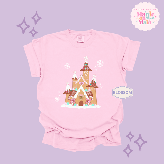 PRINTED GINGERBREAD CASTLE - EXCLUSIVE TO MoM - ADULT T-SHIRT