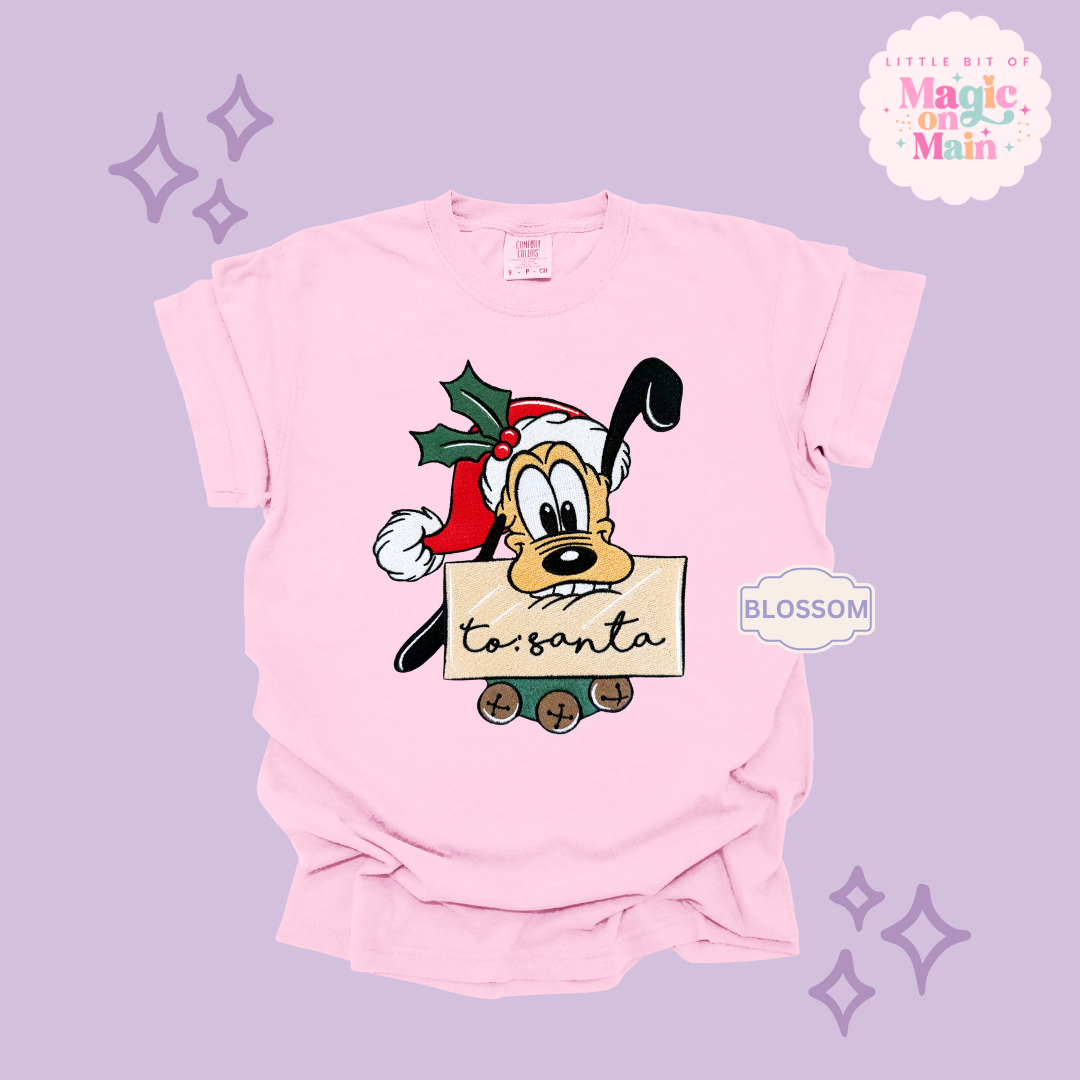 EMBROIDERED PLUTO CHRISTMAS - ADULT T-SHIRT