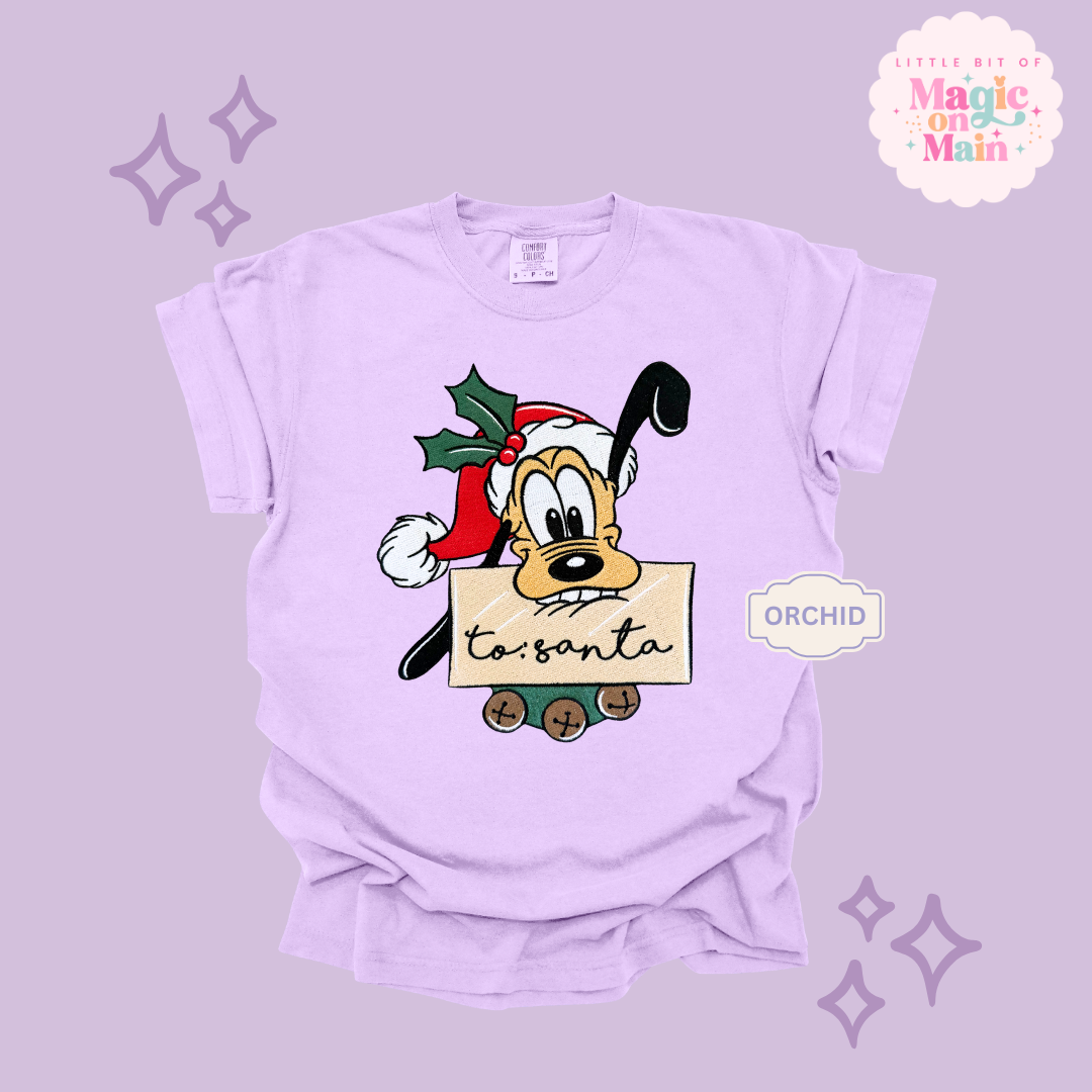 EMBROIDERED PLUTO CHRISTMAS - ADULT T-SHIRT