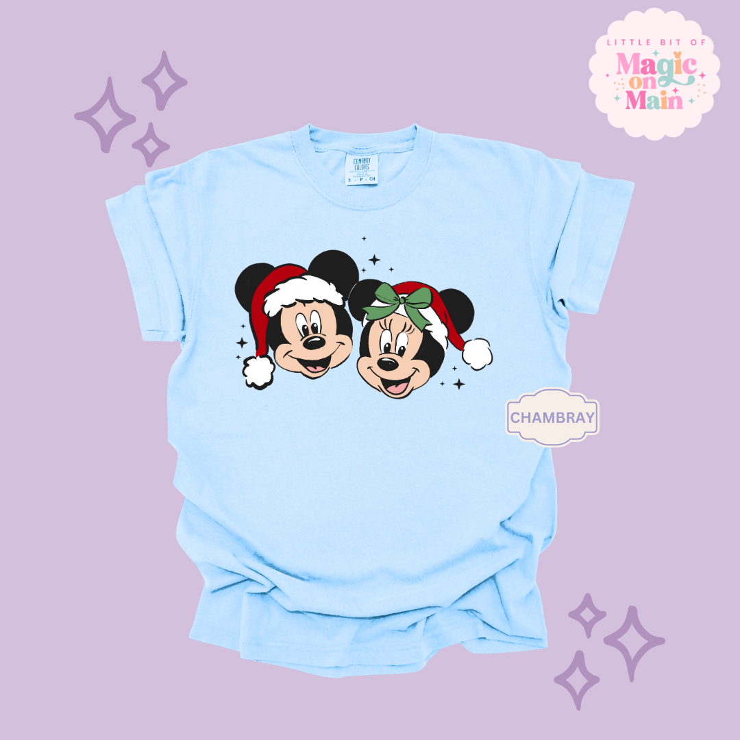 PRINTED MICKEY & MINNIE CHRISTMAS - ADULT T-SHIRT