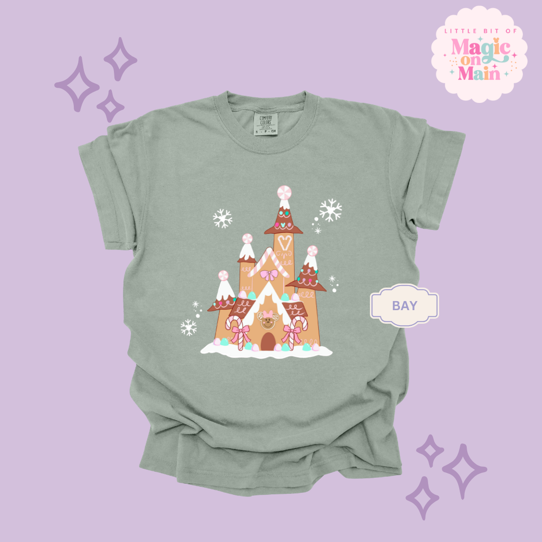 PRINTED GINGERBREAD CASTLE - EXCLUSIVE TO MoM - ADULT T-SHIRT