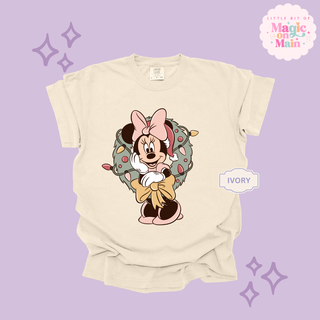 PRINTED MINNIE CHRISTMAS - ADULT T-SHIRT