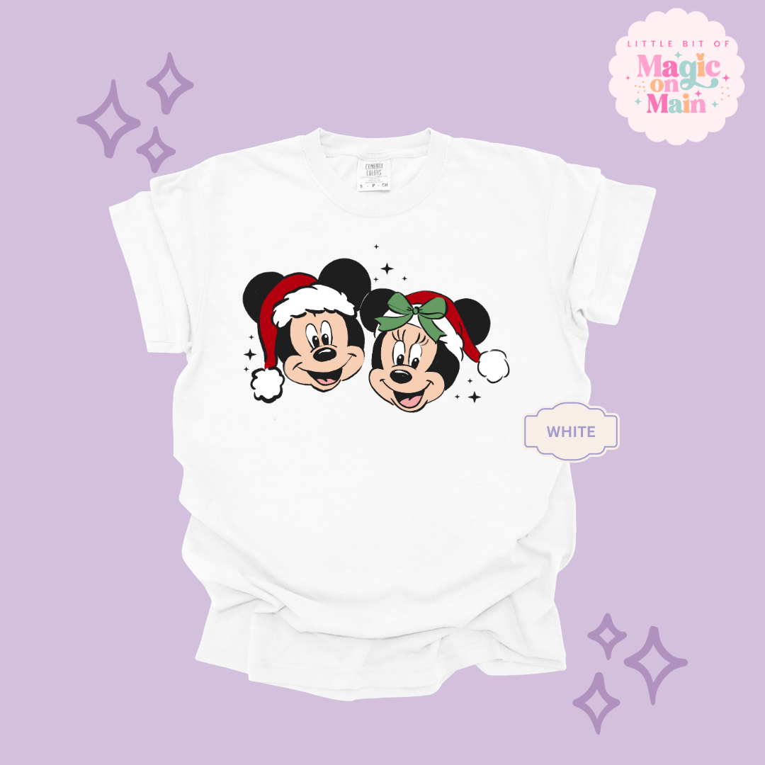 PRINTED MICKEY & MINNIE CHRISTMAS - ADULT T-SHIRT