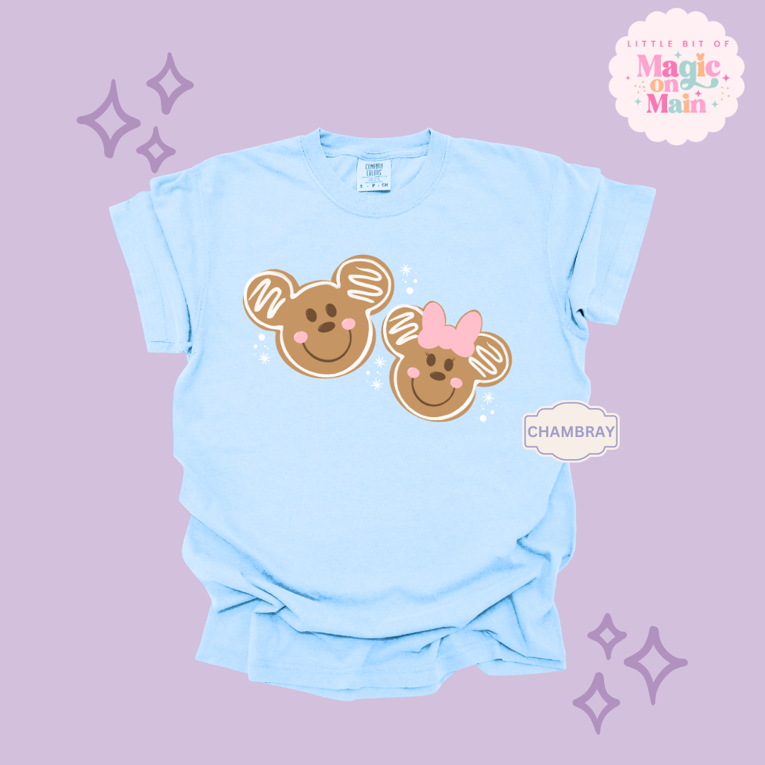 PRINTED GINGERBREAD MICKEY & MINNIE - EXCLUSIVE TO MoM - ADULT T-SHIRT