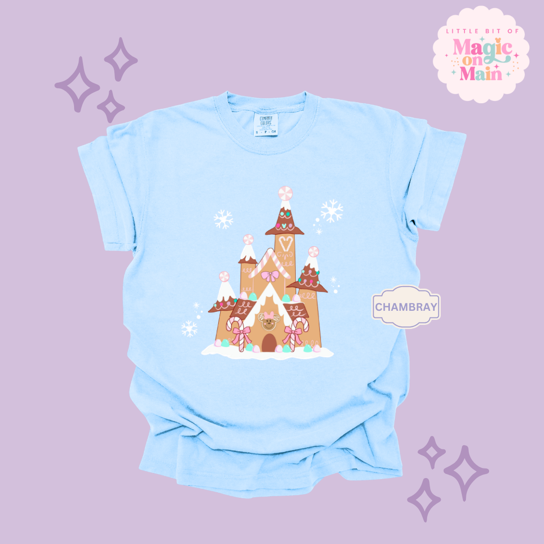PRINTED GINGERBREAD CASTLE - EXCLUSIVE TO MoM - ADULT T-SHIRT