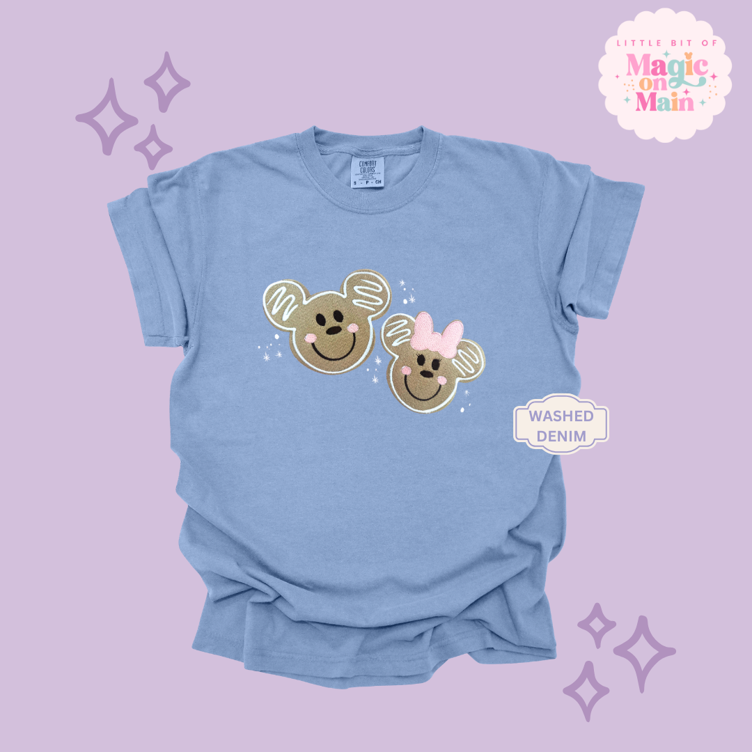 EMBROIDERED GINGERBREAD MICKEY & MINNIE - EXCLUSIVE TO MoM - ADULT T-SHIRT