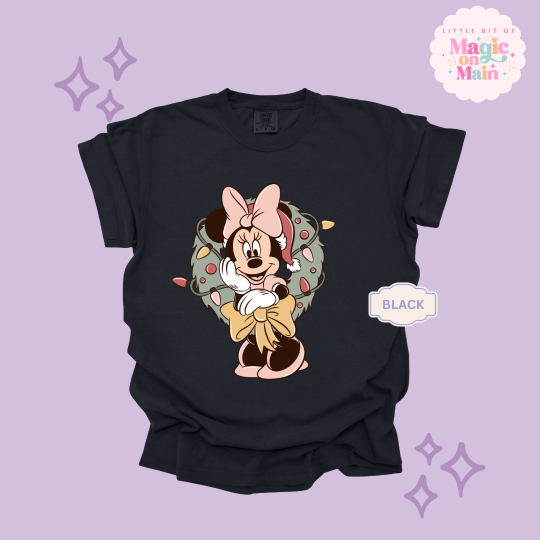 PRINTED MINNIE CHRISTMAS - ADULT T-SHIRT