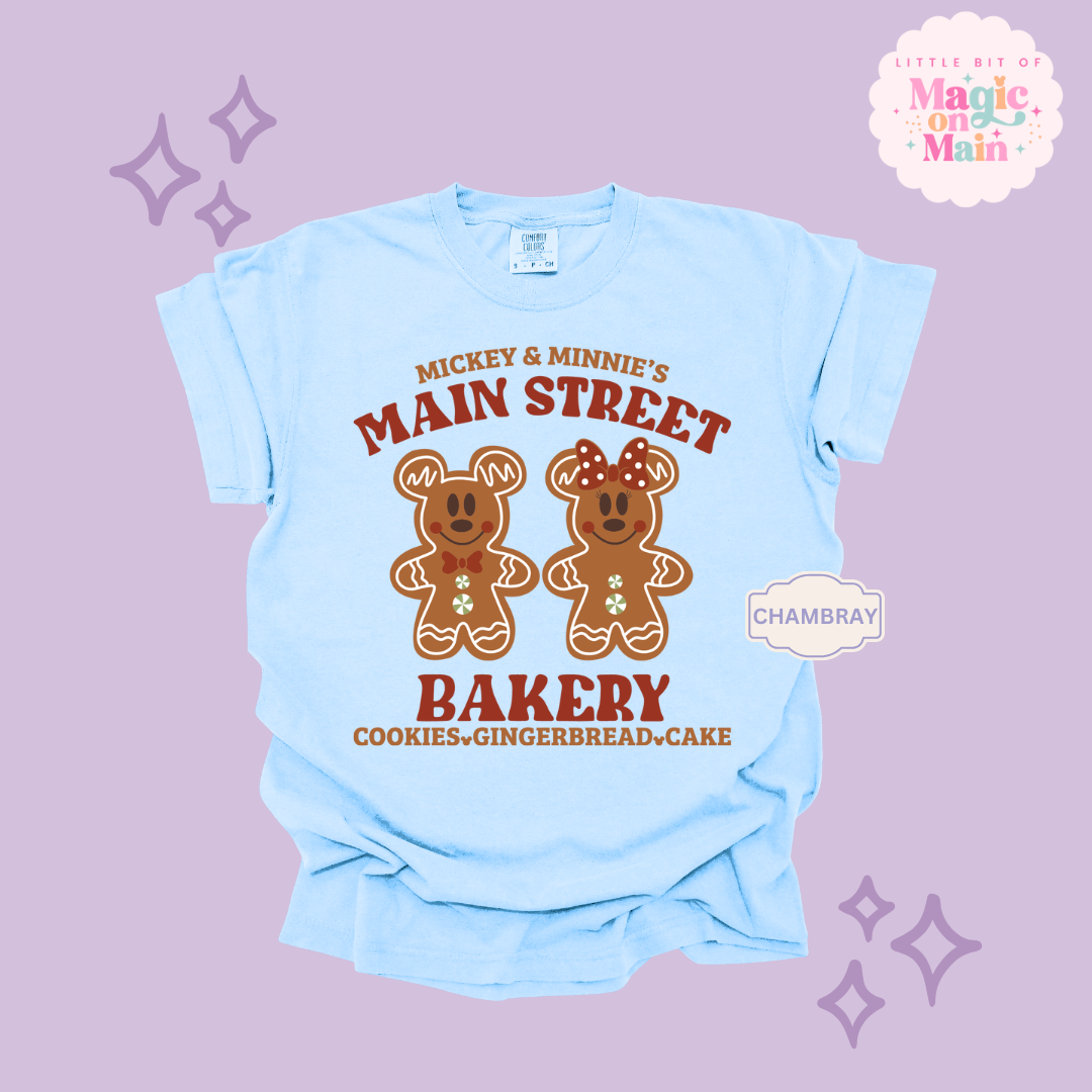 PRINTED MAIN STREET BAKERY RED - ADULT T-SHIRT