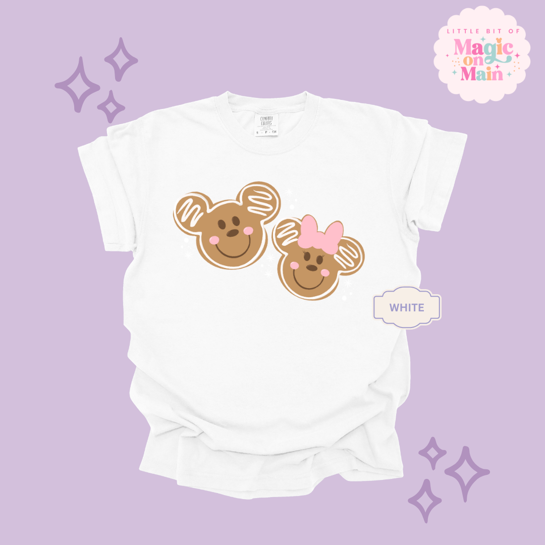 PRINTED GINGERBREAD MICKEY & MINNIE - EXCLUSIVE TO MoM - ADULT T-SHIRT