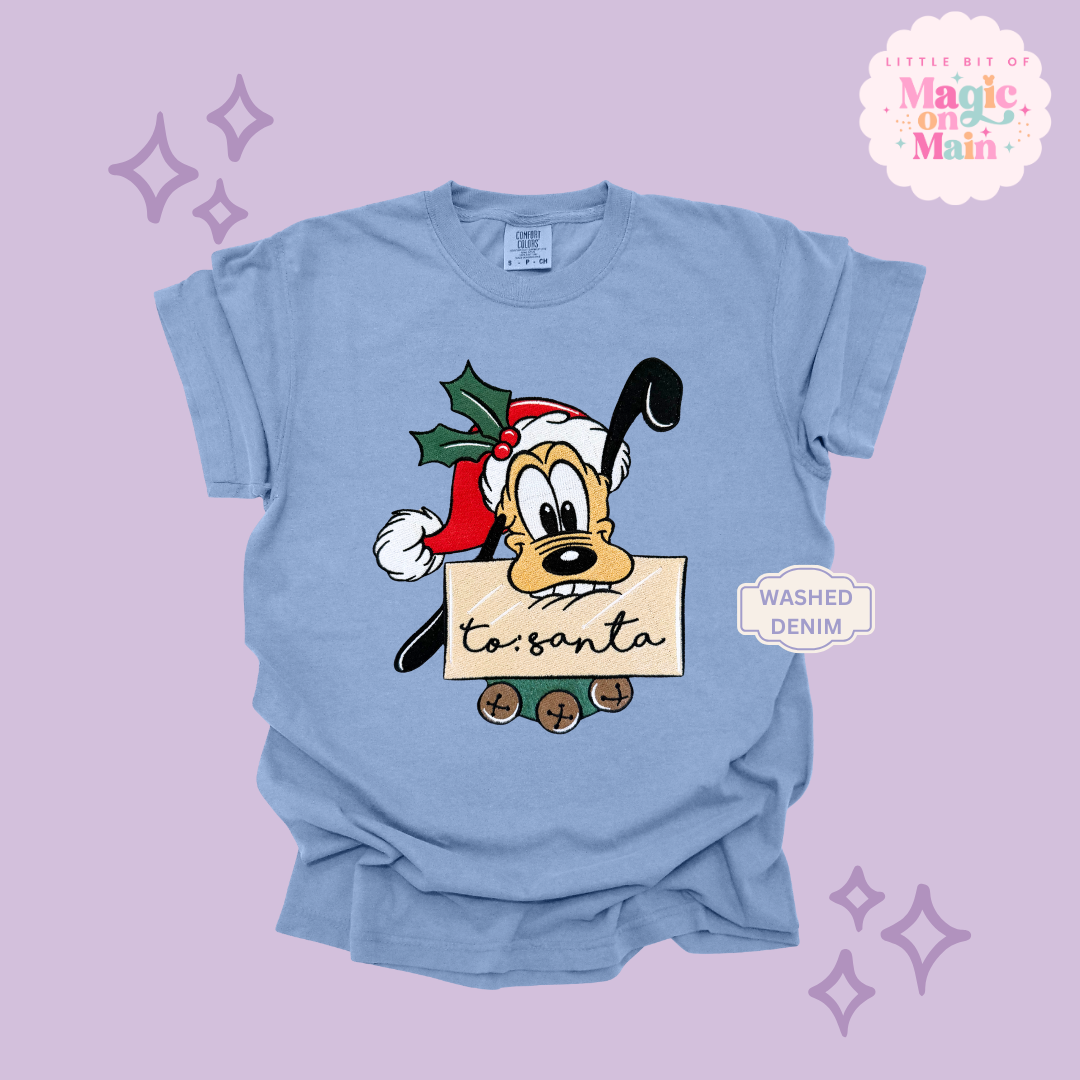 EMBROIDERED PLUTO CHRISTMAS - ADULT T-SHIRT