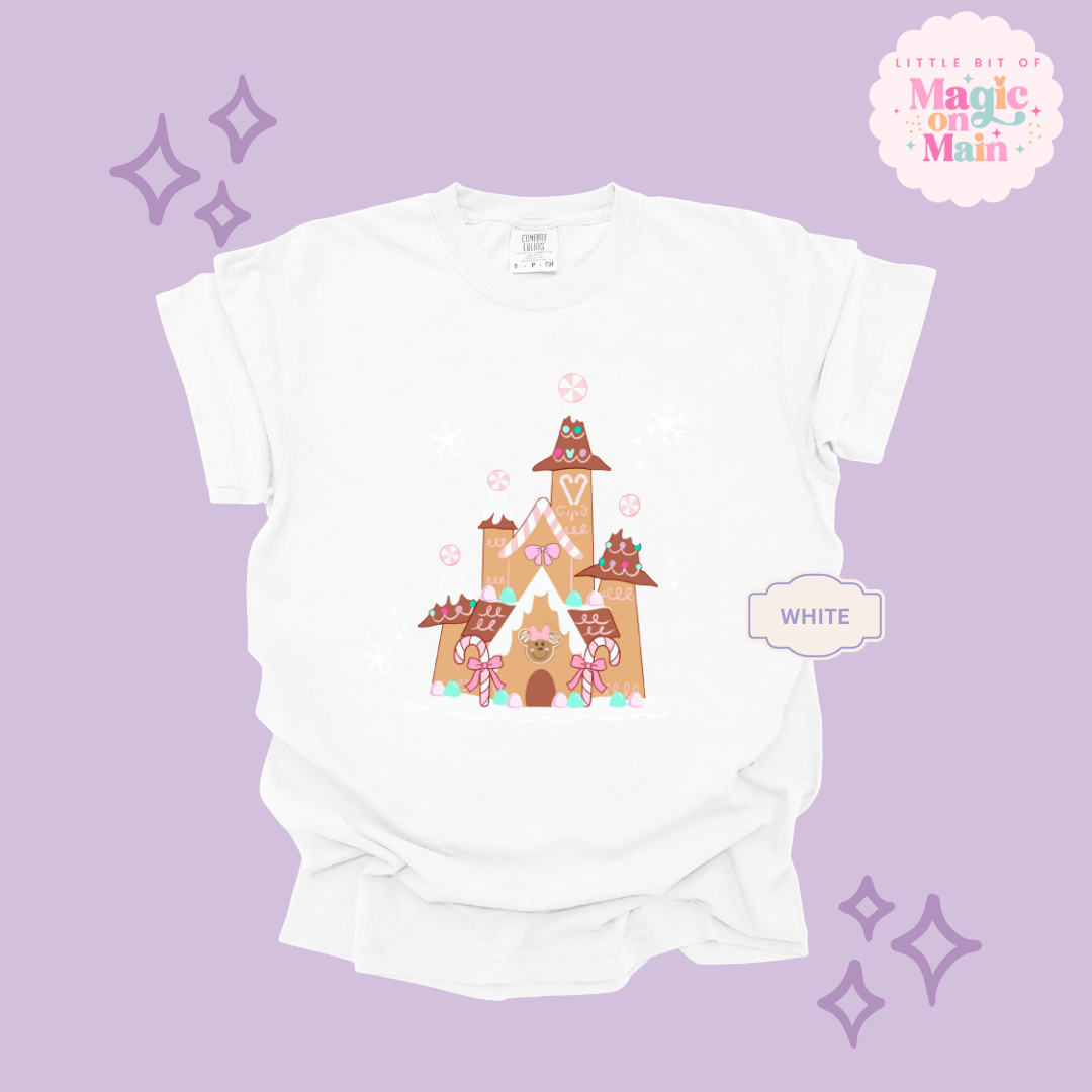 PRINTED GINGERBREAD CASTLE - EXCLUSIVE TO MoM - ADULT T-SHIRT