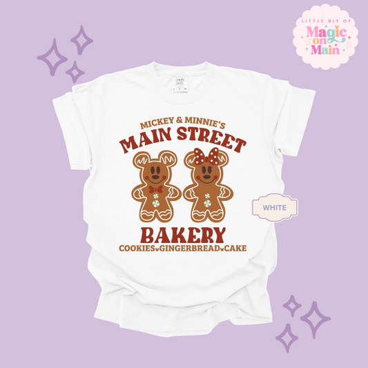PRINTED MAIN STREET BAKERY RED - ADULT T-SHIRT
