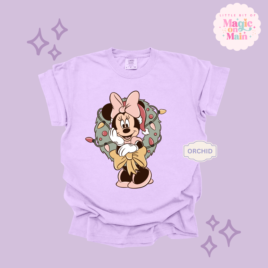 PRINTED MINNIE CHRISTMAS - ADULT T-SHIRT