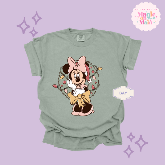 PRINTED MINNIE CHRISTMAS - ADULT T-SHIRT