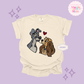 EMBROIDERED VALENTINE DOGS - ADULT T-SHIRT 10017