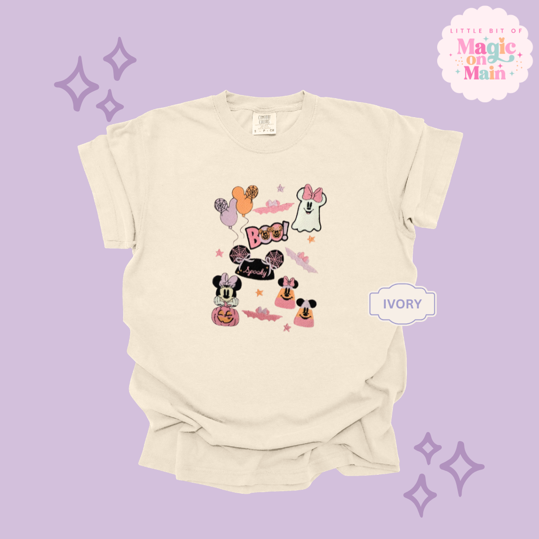 EMBROIDERED GHOULY HALLOWEEN - EXCLUSIVE TO MoM- ADULT T-SHIRT 10059