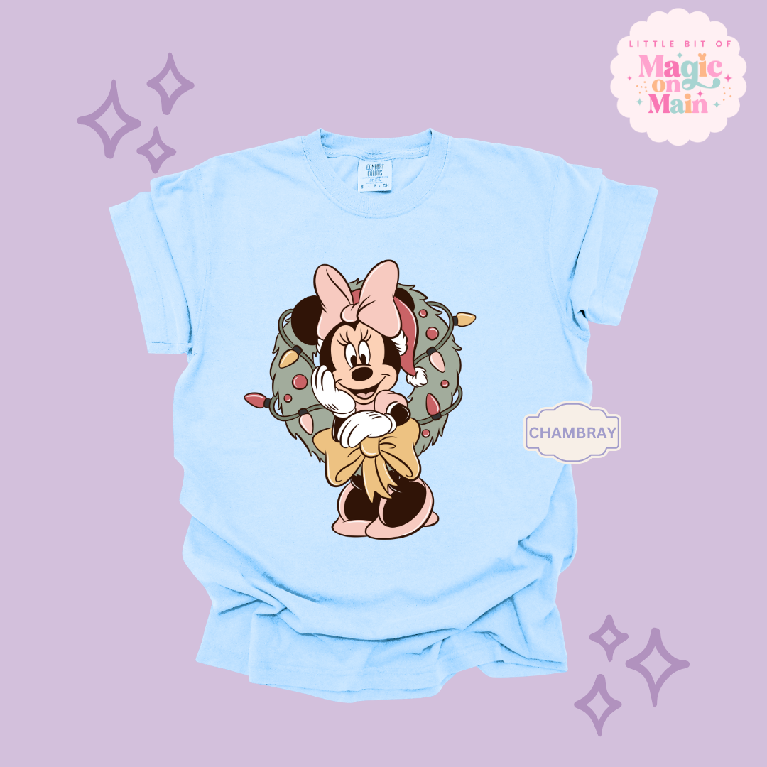 PRINTED MINNIE CHRISTMAS - ADULT T-SHIRT