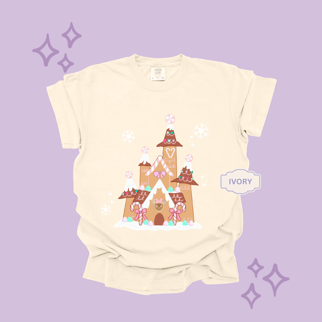 PRINTED GINGERBREAD CASTLE - EXCLUSIVE TO MoM - ADULT T-SHIRT