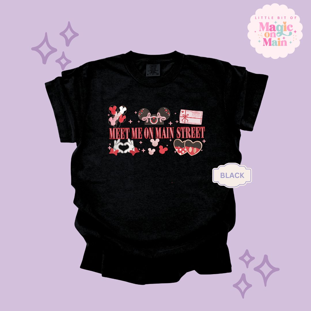 EMBROIDERED MEET ME ON MAIN STREET - EXCLUSIVE DESIGN TO MoM - ADULT T-SHIRT 10063