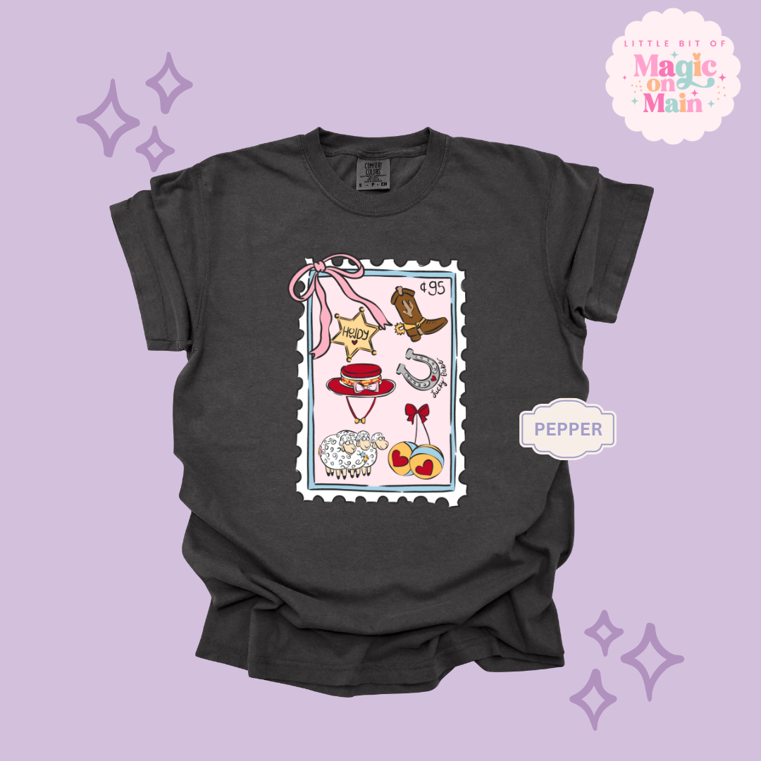 PRINTED GIRLIE POP STAMP - ADULT T-SHIRT 10002