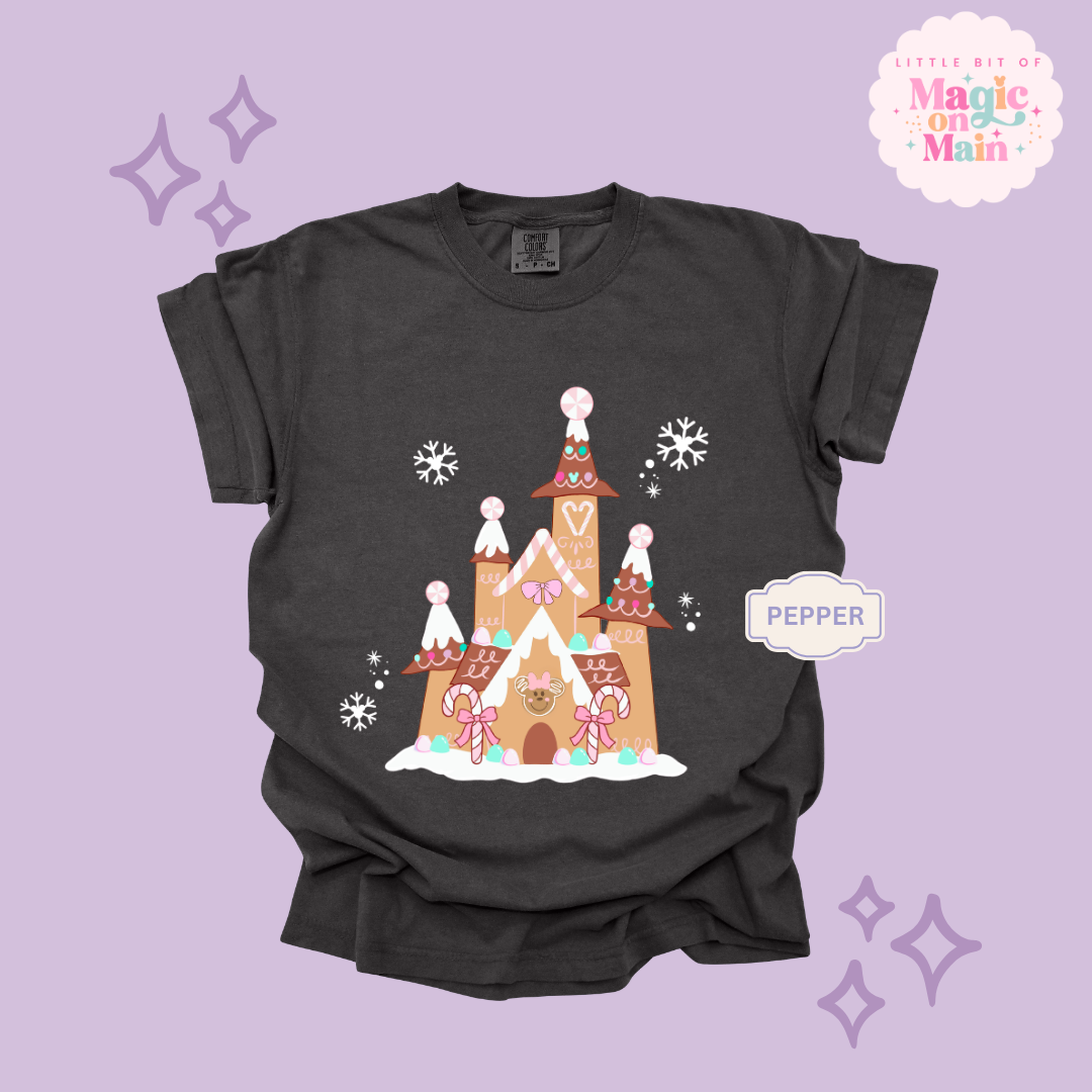 PRINTED GINGERBREAD CASTLE - EXCLUSIVE TO MoM - ADULT T-SHIRT