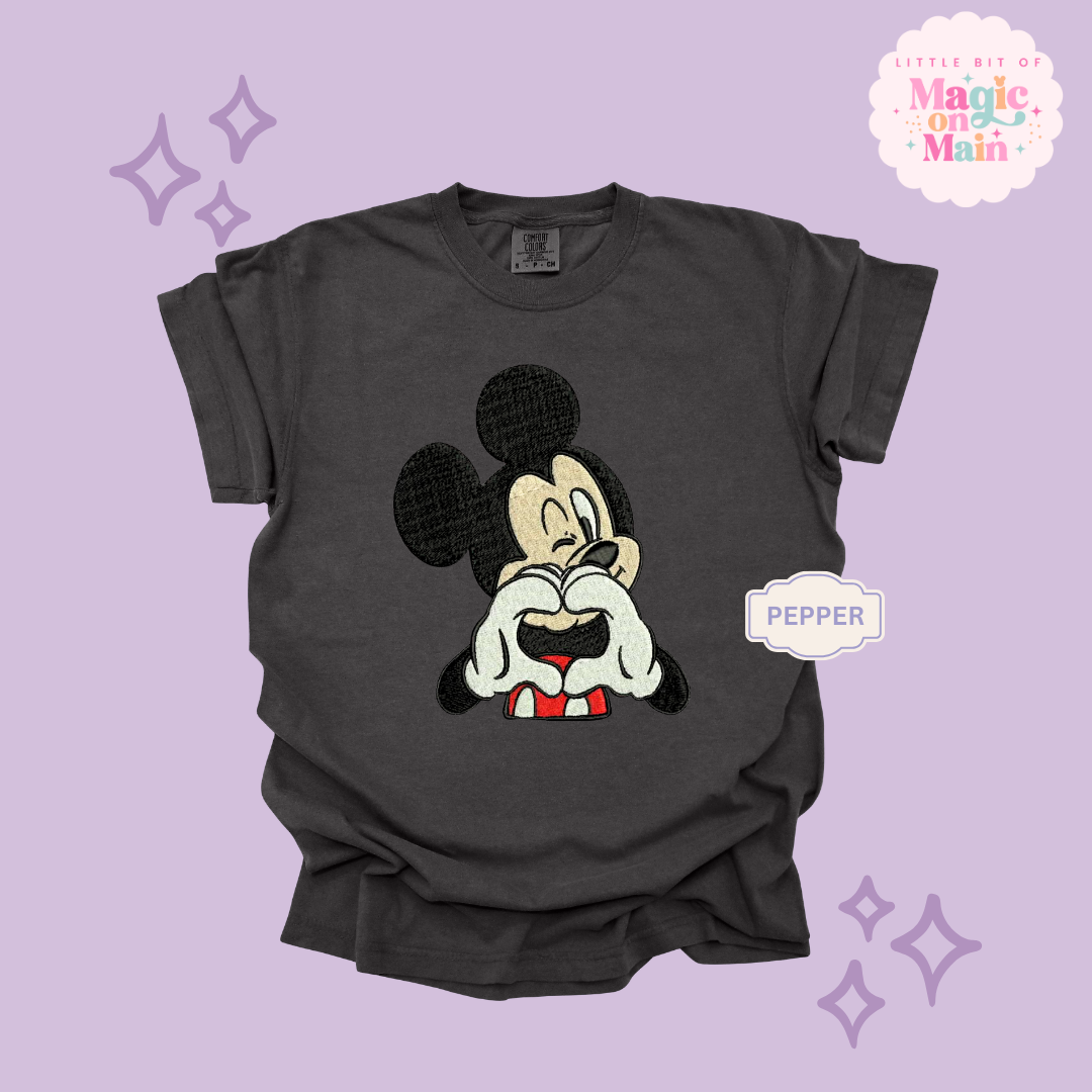 EMBROIDERED MCKY HAND HEART - ADULT T-SHIRT 10016