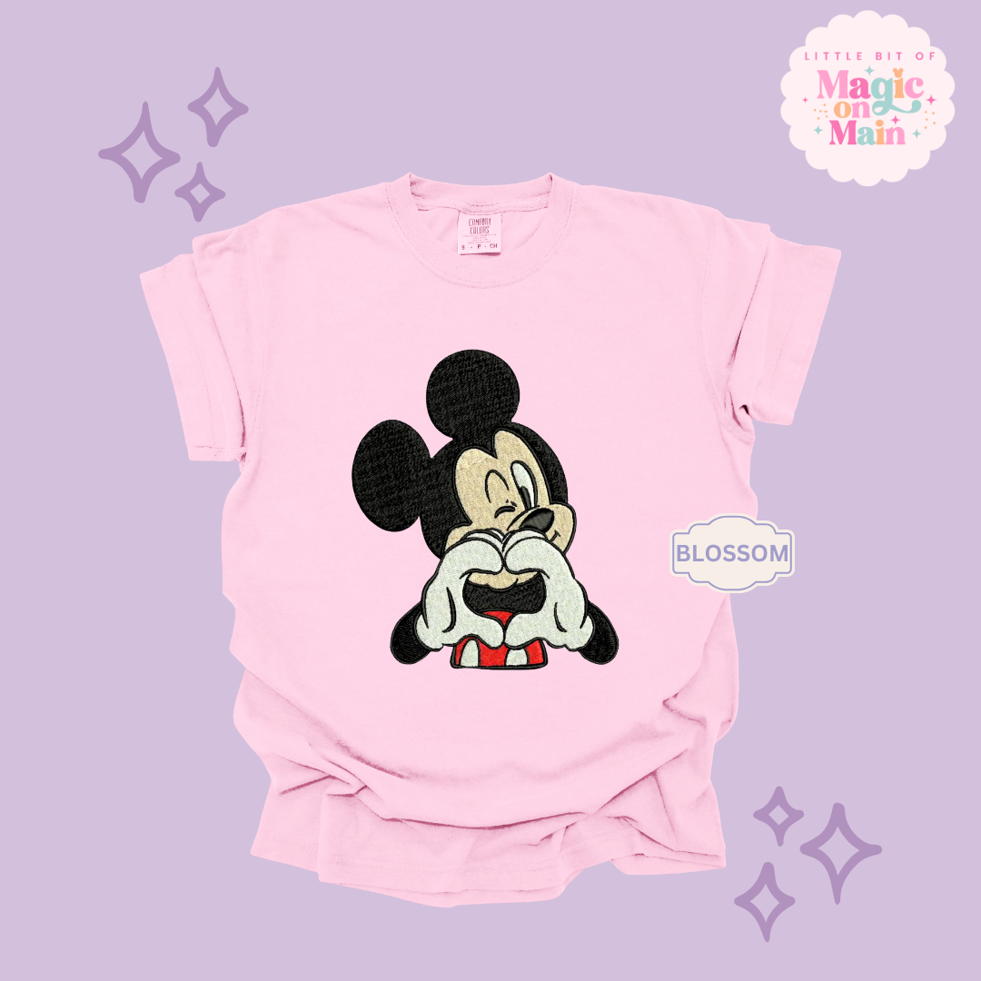 EMBROIDERED MCKY HAND HEART - ADULT T-SHIRT 10016