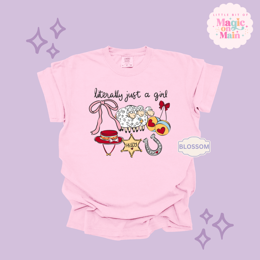 PRINTED LITERALLY JUST A GIRL - ADULT T-SHIRT 10001