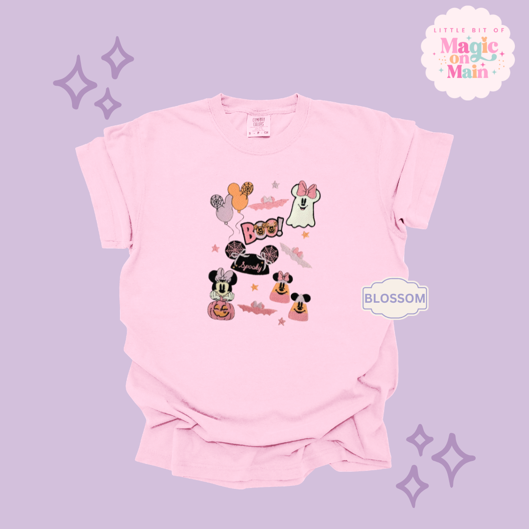EMBROIDERED GHOULY HALLOWEEN - EXCLUSIVE TO MoM- ADULT T-SHIRT 10059