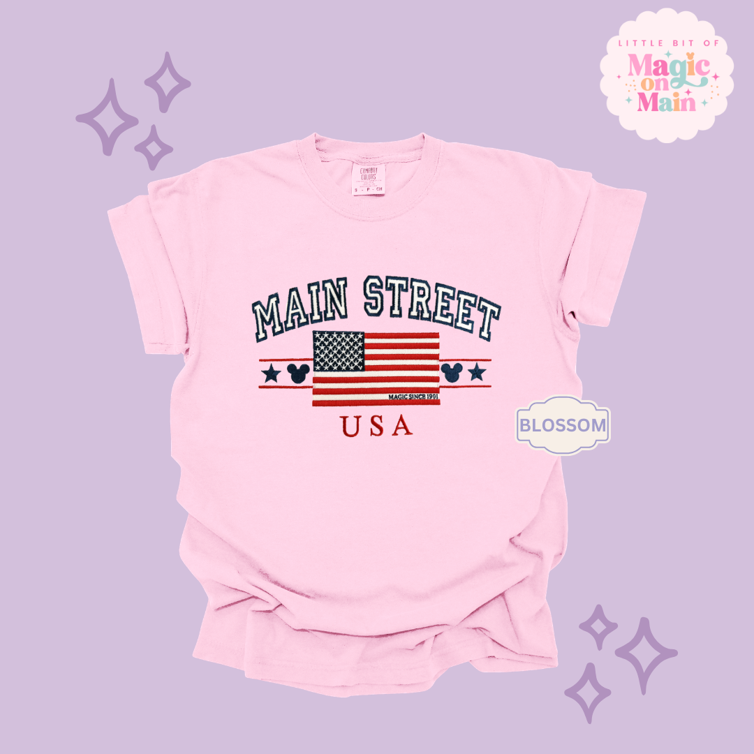 EMBROIDERED MAIN STREET USA - EXCLUSIVE TO MoM- ADULT T-SHIRT 10063