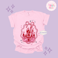 EMBROIDERED PINK CASTLE - ADULT T-SHIRT 10003
