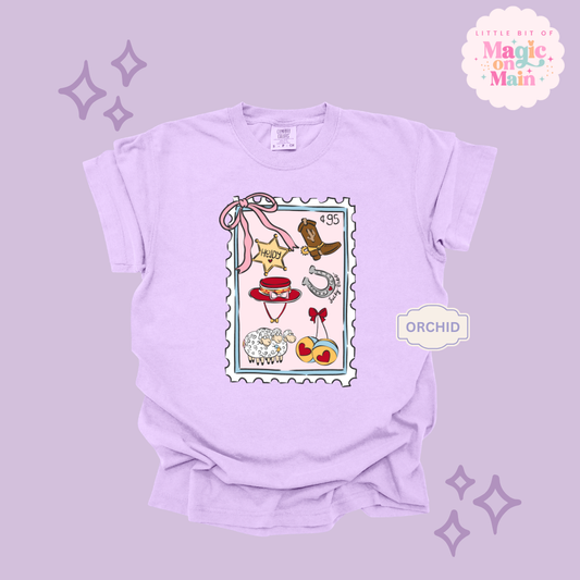 PRINTED GIRLIE POP STAMP - ADULT T-SHIRT 10002