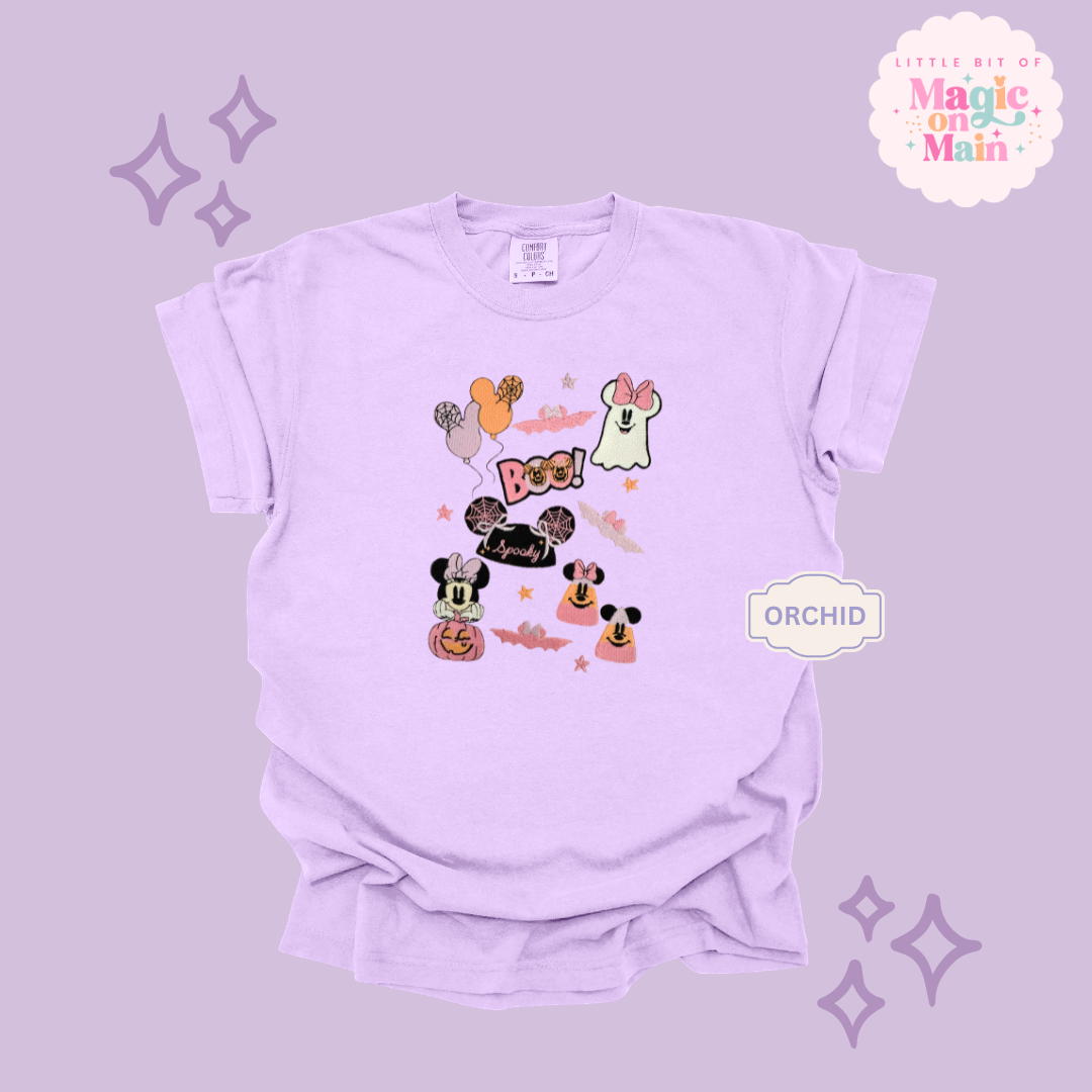 EMBROIDERED GHOULY HALLOWEEN - EXCLUSIVE TO MoM- ADULT T-SHIRT 10059