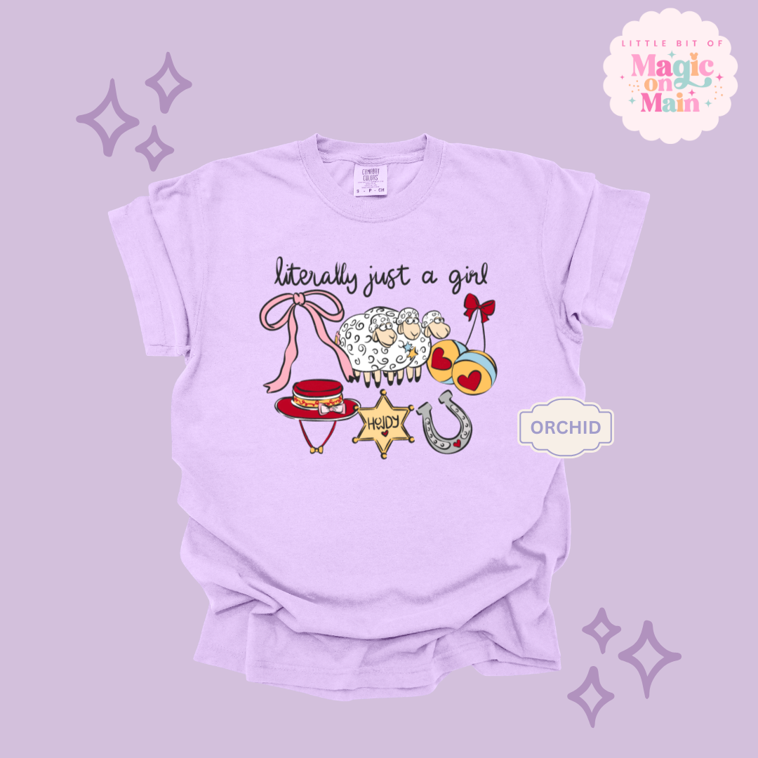 PRINTED LITERALLY JUST A GIRL - ADULT T-SHIRT 10001