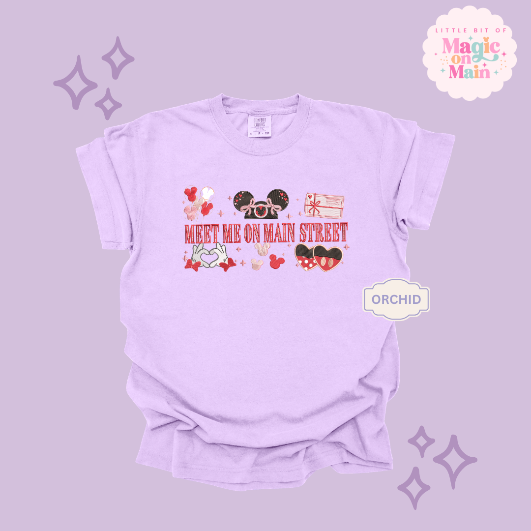 EMBROIDERED MEET ME ON MAIN STREET - EXCLUSIVE DESIGN TO MoM - ADULT T-SHIRT 10063