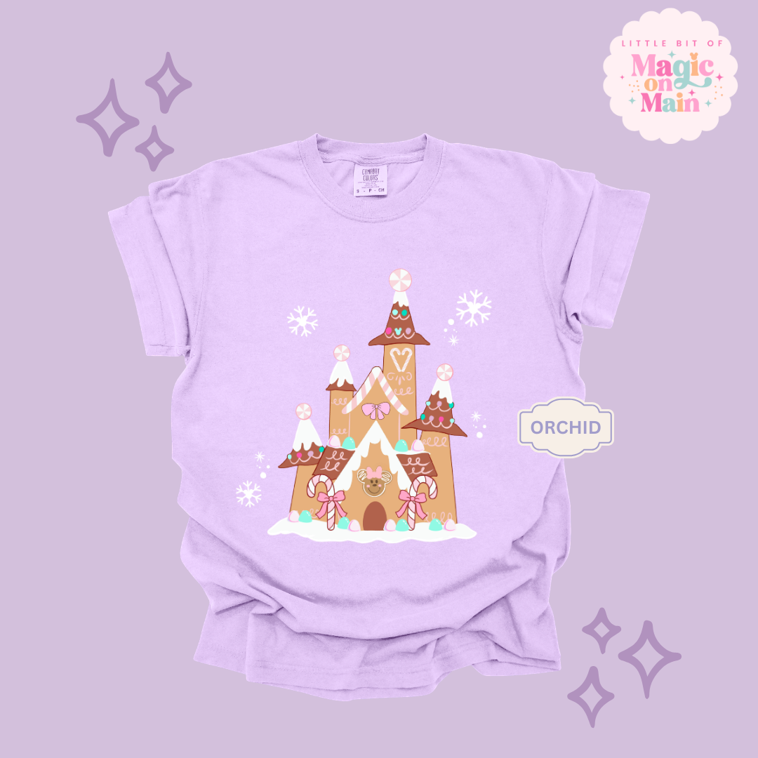 PRINTED GINGERBREAD CASTLE - EXCLUSIVE TO MoM - ADULT T-SHIRT