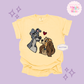 EMBROIDERED VALENTINE DOGS - ADULT T-SHIRT 10017