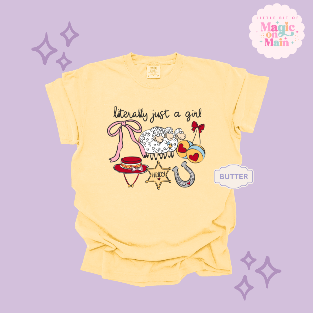 PRINTED LITERALLY JUST A GIRL - ADULT T-SHIRT 10001