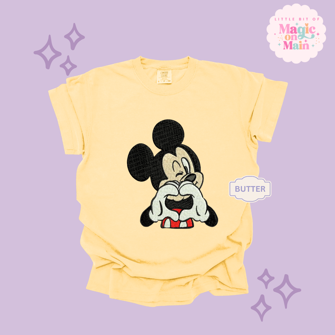 EMBROIDERED MCKY HAND HEART - ADULT T-SHIRT 10016