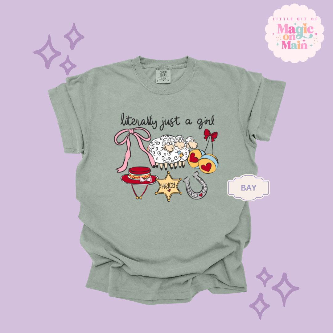 PRINTED LITERALLY JUST A GIRL - ADULT T-SHIRT 10001