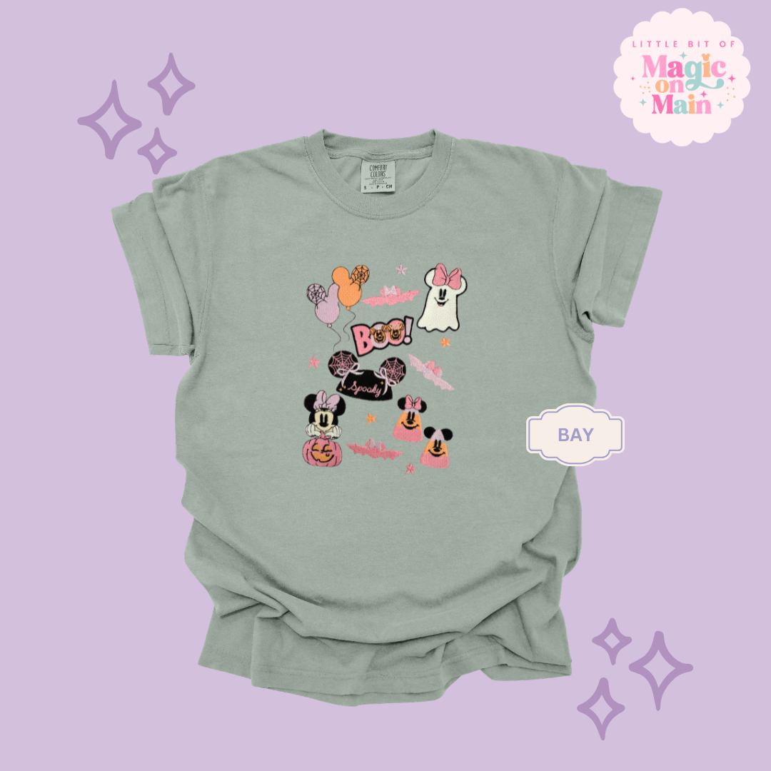 EMBROIDERED GHOULY HALLOWEEN - EXCLUSIVE TO MoM- ADULT T-SHIRT 10059