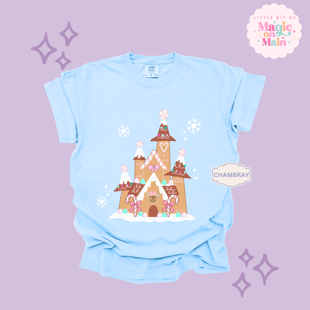PRINTED GINGERBREAD CASTLE - EXCLUSIVE TO MoM - ADULT T-SHIRT