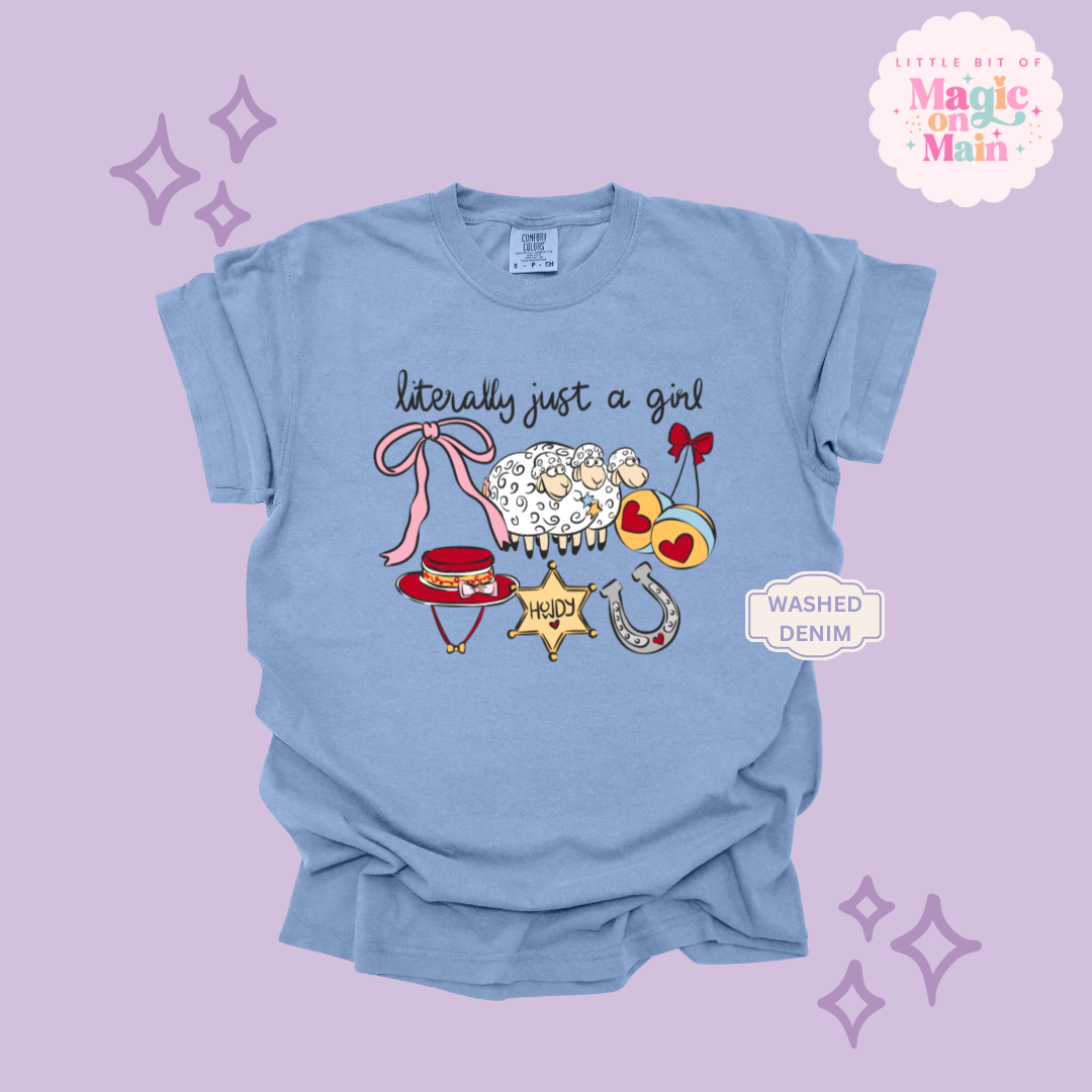 PRINTED LITERALLY JUST A GIRL - ADULT T-SHIRT 10001