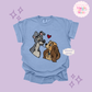 EMBROIDERED VALENTINE DOGS - ADULT T-SHIRT 10017